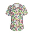 thumbnail image 2 of Uemuo Vector Mexican Otomi Style Bright Printed Women's Classic V-Neck T-Shirt - Soft, Breathable, Moisture-Wicking, Perfect for Casual, Office, Travel, and Everyday Wear-3X-Large, 2 of 5