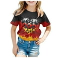 thumbnail image 2 of TZEWGL Cute Shirt For Kid Round Neck Loose Short Sleeve Color Block Letter Print Top For Baby size 4-5T, 2 of 4