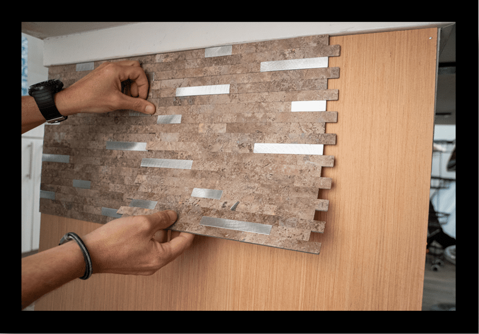 Peel and stick  backsplash wall tiles self adhesive 12" X12" Beige Marble  (10 sheet)