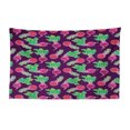 thumbnail image 1 of Green and Purple Tapestry, Colorful Pattern with Iris and Narcissus Flowers on Geometric Backdrop, Fabric Wall Hanging Decor for Bedroom Living Room Dorm, 2 Sizes, Multicolor, by Ambesonne, 1 of 1
