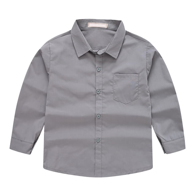 Weiqiqre Girls' Fashion Tees Toddler Shirt Jacket Solid Color Long Sleeve Lapel Button Jacket Kids Boys Girls Fall Tops