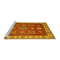 thumbnail image 2 of Ahgly Company Machine Washable Indoor Rectangle Geometric Yellow Traditional Area Rugs, 7' x 9', 2 of 4