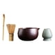 thumbnail image 2 of Juego de 4 piezas de Matcha, cuchara tradicional, cuencos de cerámica retro tradicionales para matcha, accesorios para mesa, comedor, fiesta. Rojo oscuro, 2 of 9