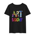 thumbnail image 2 of T-shirts For Women Summer Tee Shirt Female Art Teacher Printed T-shirts Casual Short Sleeve Round Neck Tops, 2 of 5