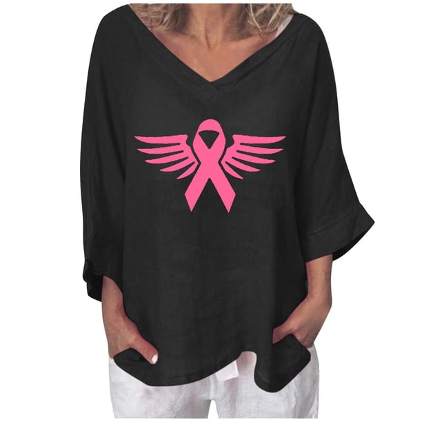 Tops de Mujer Elegantes Blusas Casuales Camisas de Moda Con Cuello en V Manga 3/4 Camiseta Estampada Odeerbi ODB166876