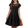 thumbnail image 4 of KISSMODA Girls Dress Casual Round Neck A Line Ruffle Sleeve Knee Length Dresses 4-13 Years, 4 of 4