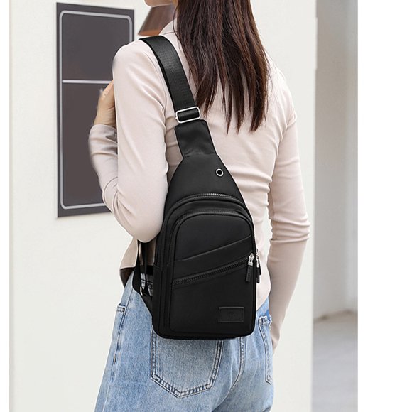 RKSTN Crossbody Bags for Women Travel Fashionable Chest Bag for Men Women Lightweight Large Capacity Fabric Waterproofing Sling Bag Convenient Front Pack Cross Body Bag for Woman