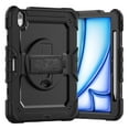 thumbnail image 6 of 3 Layer Multi-Functional Case for iPad Air 13 2024, for Kids Heavy Duty Protective Case with Screen Protector & Stylus Holder & 360 Rotating Stand and Hand/Shoulder Strap Cover - Black, 6 of 9