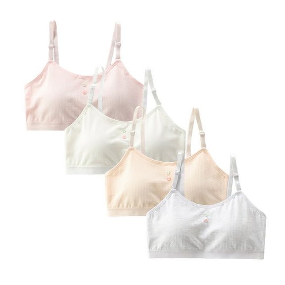 Sport Crop Cami Bras Fit for 10-15 Years Teens & Big Girls Sports Bralette Cami Bra Elastic Shoulder Straps Adjustable Straps Fixed Pads