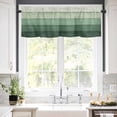 thumbnail image 5 of Rustic Stripes Valances for Windows Green Gradient Farmhouse Wood Grain Rod Pocket Curtain Valance Window Treatment Short Curtains for Kitchen Living Room, 60"x18", 5 of 5