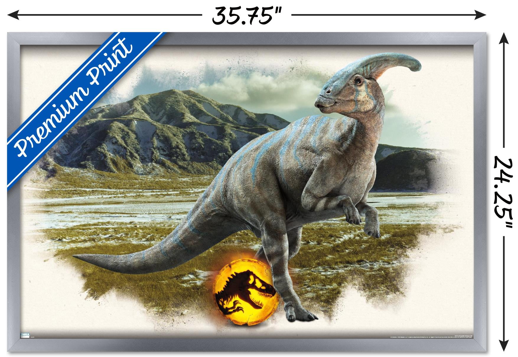 Jurassic World: Dominion - Parasaurolophus Focal Wall Poster, 22.375" x 34" Framed