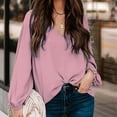 thumbnail image 2 of LYXSSBYX Women Long Sleeve Dress Hot Sale Clearance Women Loose Casual Long Sleeve Solid V-neck Casual Blouse T-shirt Tops, 2 of 8