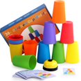 thumbnail image 1 of CHUANK Stack Cups Classic Fun Family Games Quick Cups Games with 50 Picture Cards, 1 of 11