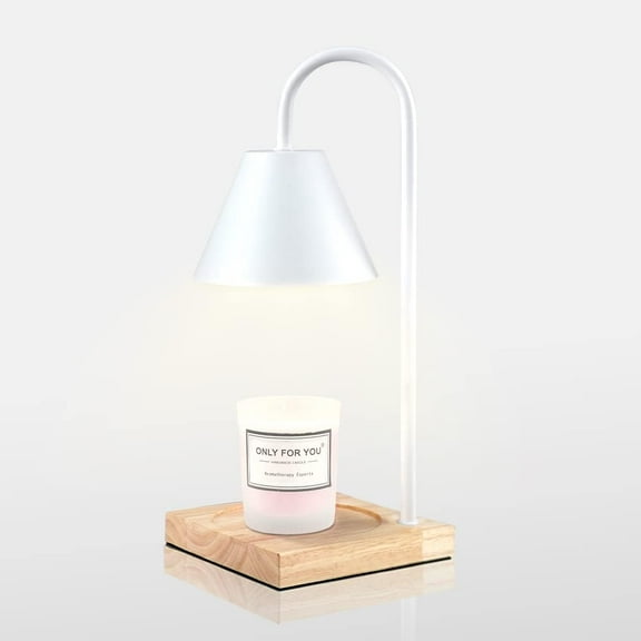 Candle Warmer Lamp, Dimmable Candle Melter Light, Metal Candle Lamp Wooden Base