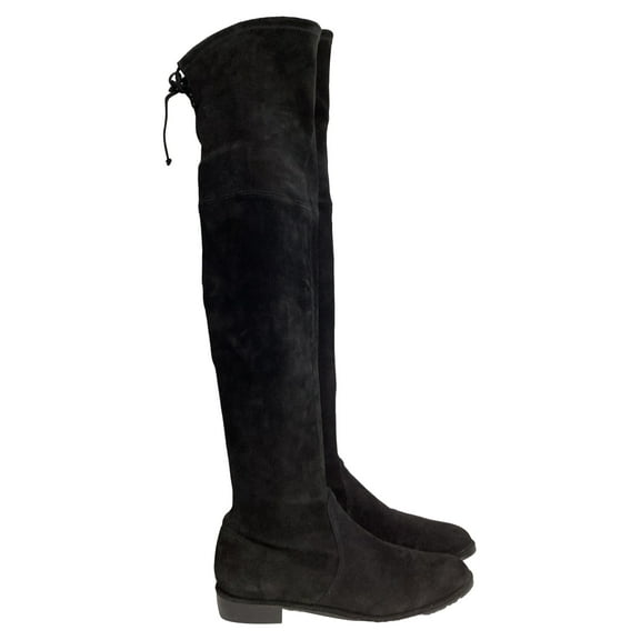 Stuart Weitzman Lowland Over-The-Knee Boots in Black Suede