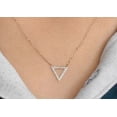 thumbnail image 2 of ORLOV DIAMONDS 1 Ct Round Cut Moissanite Triangle Wedding Pendant Necklace for Women 14K Rose Gold Plated, 2 of 3