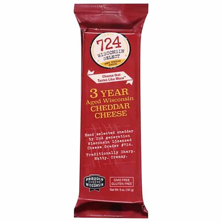 724 WISCONSIN S - Aged 3 Years Cheddar Cheese 5OZ ( Pack of 9)