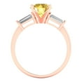 thumbnail image 4 of Three-Stone Engagement Ring for Women - 2ct Natural Citrine in 14K Rose Gold Promise Ring, 4 of 6