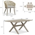 thumbnail image 4 of PURPLE LEAF 7 Pieces Patio Dining Set, Rectangular Aluminum Outdoor Table and 6 Wicker Chairs with Cushions for Garden Kitchen and Porch, Champagne, 4 of 9