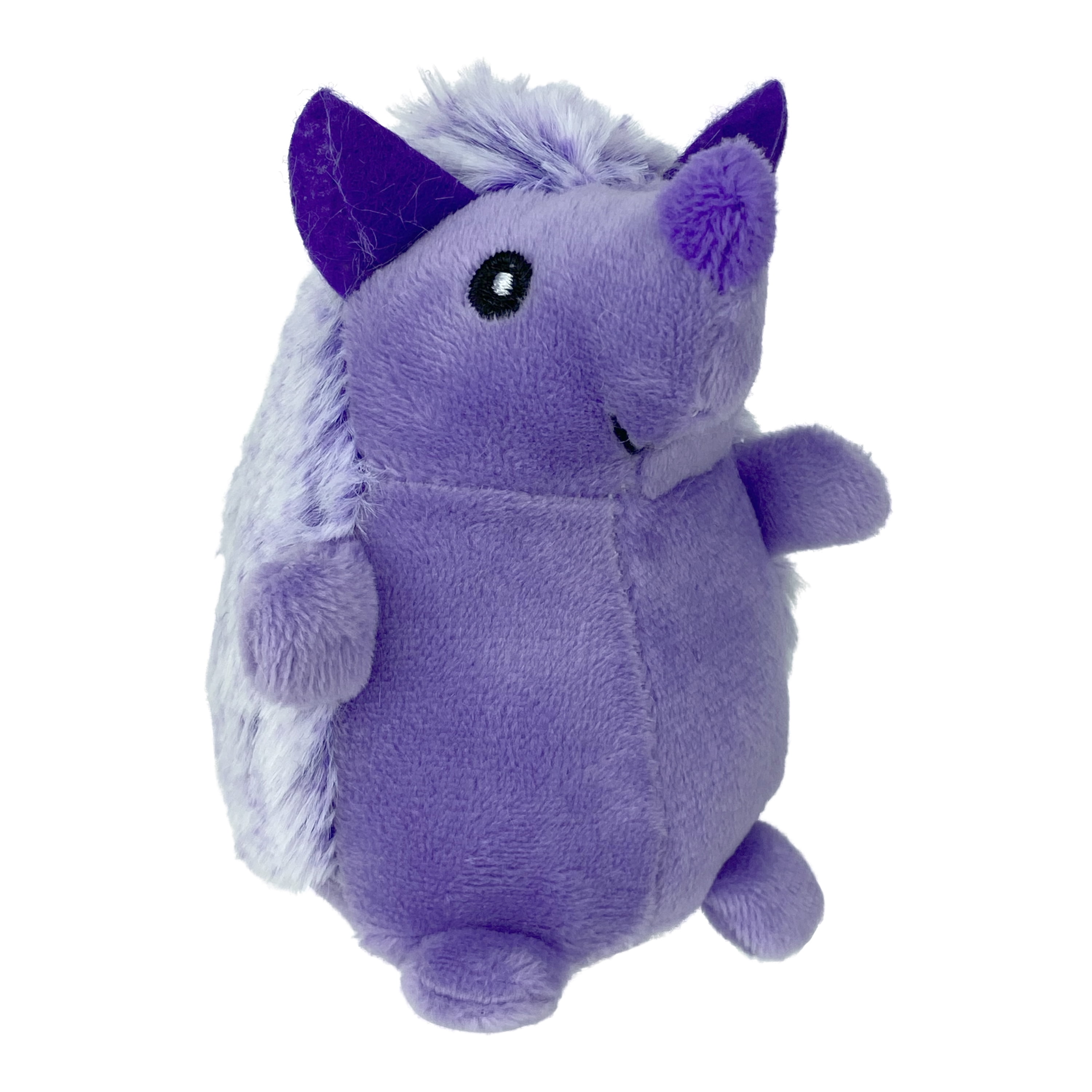 Multipet Mini Pet Plush Hedgehog Small Dog Toy with Squeaker, Purple