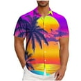 thumbnail image 2 of ZRGHAOYLQ Hawaiian Short Sleeve Button Down Shirt Tops Mens Beach Shirts Funny Sunset Graphic Tees for Holiday Vacation Summer Plus Size Tropical Shirt, 2 of 6
