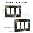 thumbnail image 3 of Marble Pattern Black Gold Switch Cover Decorative Wall Plate 3-Gang Screwless Standard Size, 3 of 5