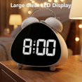 thumbnail image 3 of Cateissary Pequeño reloj digital con pilas atractivo reloj despertador de doble campana visibilidad clara toda la noche Decoración del hogar HL-8898 negro, 3 of 6