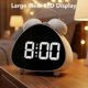 thumbnail image 2 of Inteprter Reloj despertador blanco Reloj digital con pilas Excelente legibilidad cualquier decoración de habitación Decoración del hogar HL-8898 blanco, 2 of 6