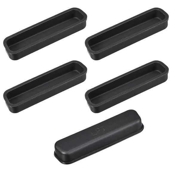 Silicone DB-25 Port Parallel Printer LPT Anti-Dust Stopper Cap Cover Black 5 pcs