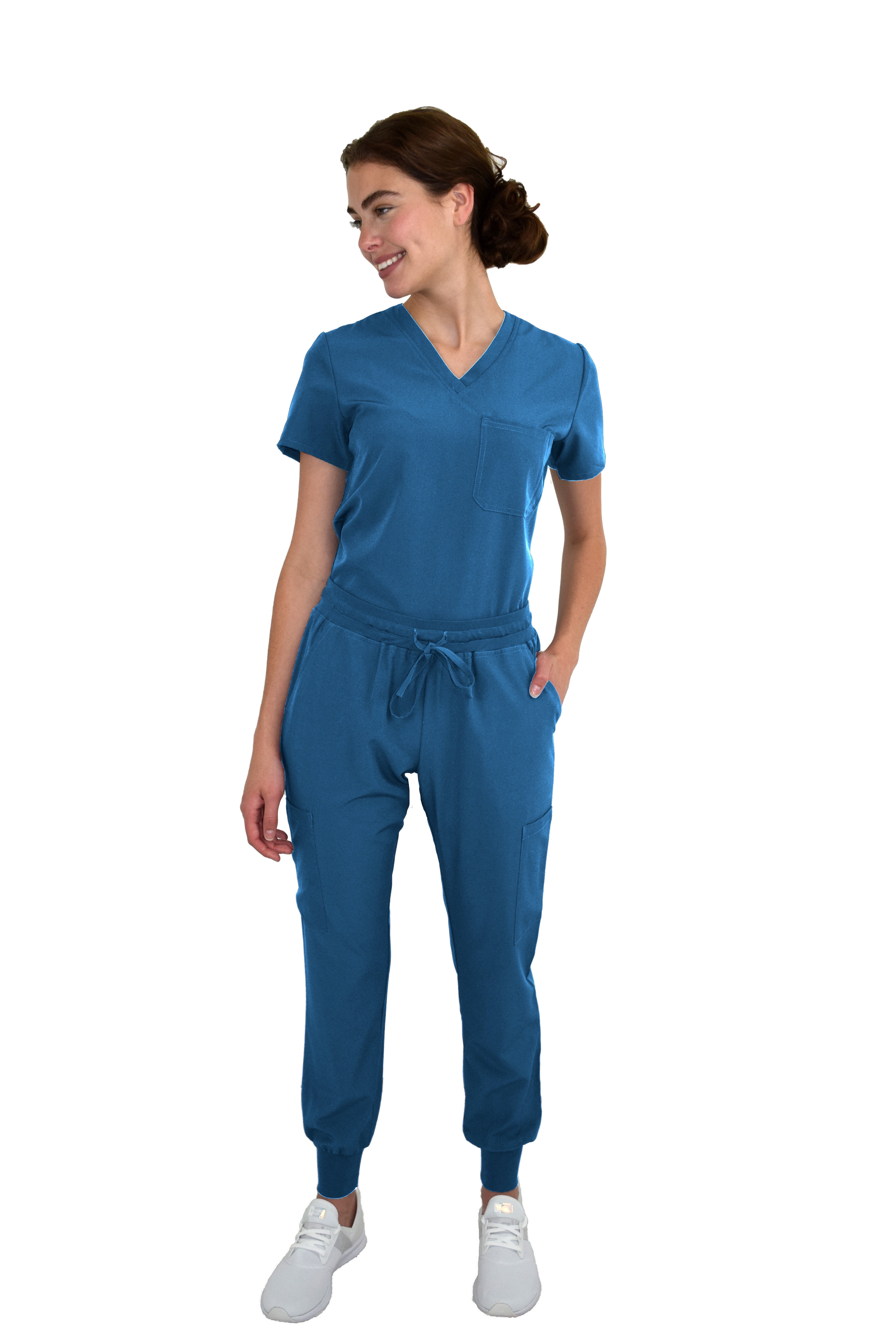 Women's TuckIn Top/Jogger Scrub Set Medical Nursing GT 4FLEX Top and