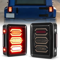 Smoked Lens Red LED Tail Lights Assembly with White Turn Signal & Back up & Brake Light Fit for 2007-2018 Jeep Wrangler JK JKU