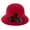 Red, variant on Lady Hat Elegant Wide Brim Keep Warm Solid Color Winter Autumn Ladies Dome Hat with Flower for Daily Wear