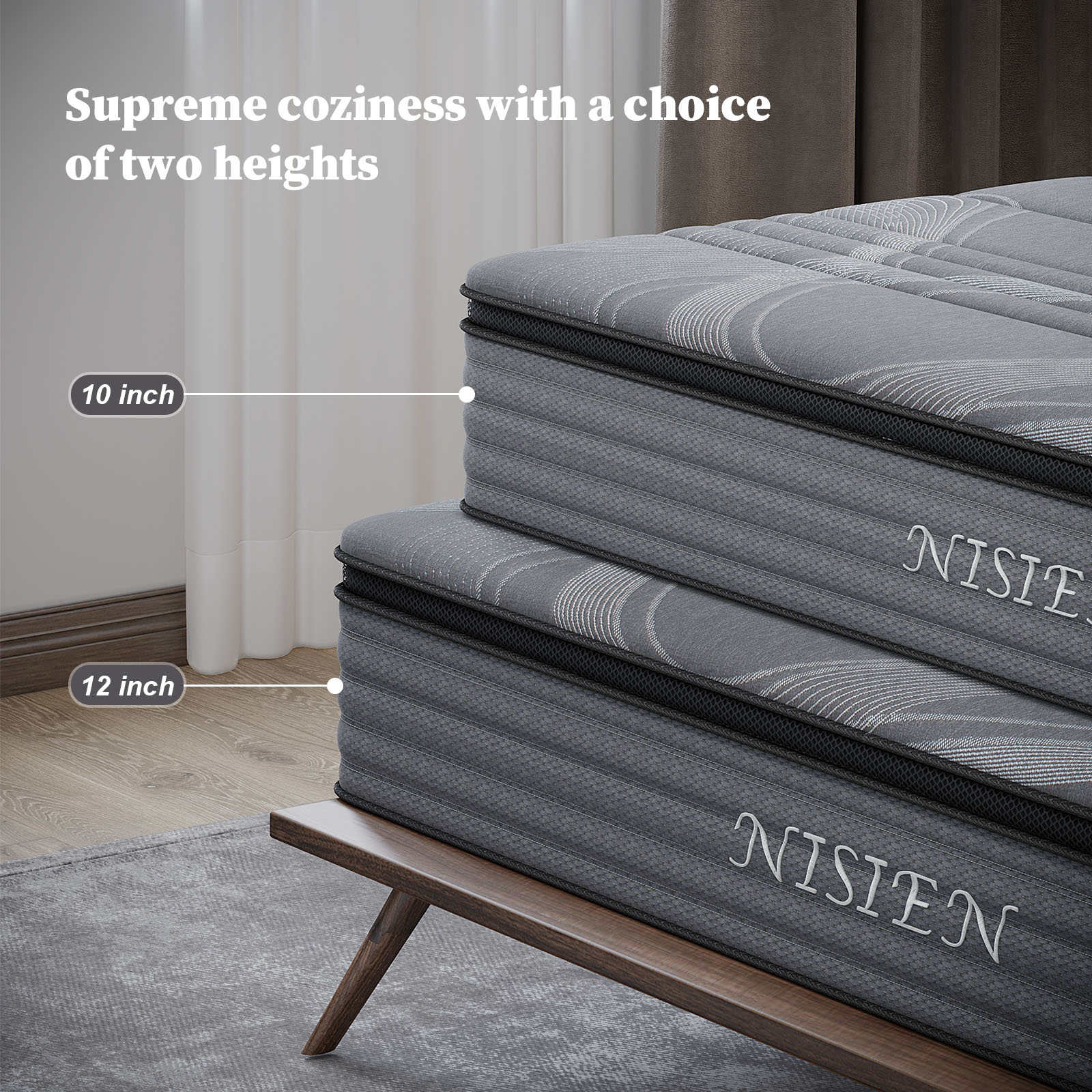 12 Inch Queen Green Tea Memory Foam Mattress for Cool Sleep & Pressure Relief, Bed in a Box, Removable Cover No Fiberglass, CertiPUR-US Certified