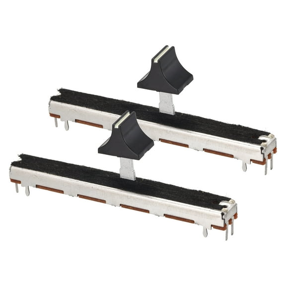 Uxcell 75mm Straight Slide Potentiometer B10K Ohm White Black Knobs 2 packs