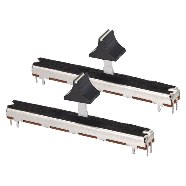 Uxcell 75mm Potenciómetro deslizante recto B10K Ohm perillas blancas y negras 2 paquetes
