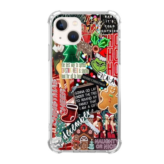 Christmas Bunny Girl Case Compatible with iPhone 14,Aesthetic Art Design TPU Full Cover Shock-proof Case
