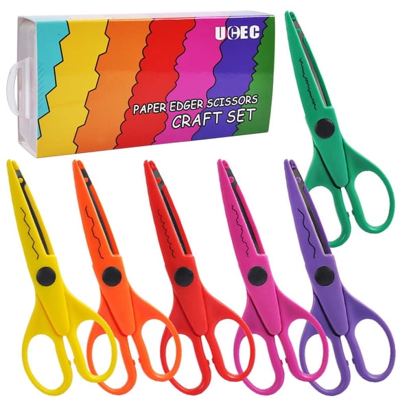 Set de 6 Tijeras para Manualidades UCEC con Bordes Decorativos y Patrones