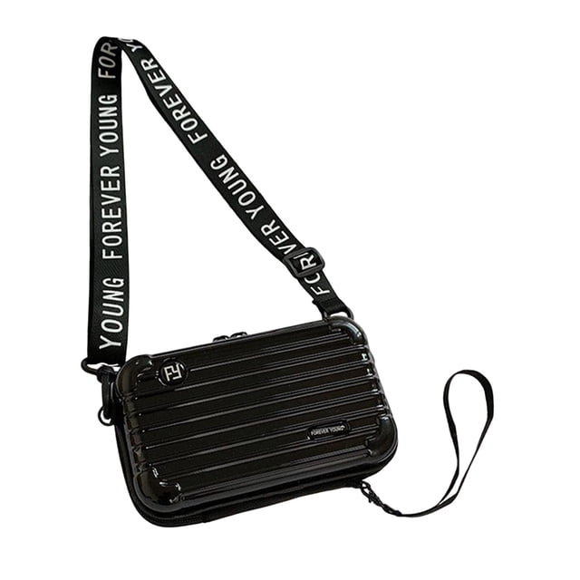 Bolsas cruzadas, bolsa de cosméticos de cubierta dura, bolso de viaje, bolso de mano portátil, mini bolsa de maleta para en bicicleta, acampar, negro Sunnimix Bolsos cruzados