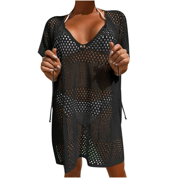Nueva moda de mujer Playa Sexy Dobladillo sólido Cubrir traje de baño Pompotops lopia1000641