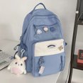 thumbnail image 3 of Mochila estilo preppy para mujer, grande, para estudiantes de secundaria y universitarios, bolsa de viaje con bolsillos, bonita mochila con colgante, mochila para mujer XA423C, 3 of 5