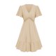thumbnail image 1 of Vestido de manga corta con volantes informal para mujer de primavera y verano vestido con cuello en V Adepaton BST3008915-3, 1 of 6