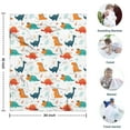 thumbnail image 4 of White Cartoon Dinosaurs Pattern Blanket,Comfortable Soft Flannel Throw Blanket,All Season,Warm Lightweight Blankets for Sofa Bed Couch Living Room Chair,30"x40", 4 of 4