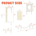 thumbnail image 6 of 5 Cat Wall Shelves Set  Wall-mounted Climber With House Bridge Hammock Space-saving Play Furniture White, 6 of 6