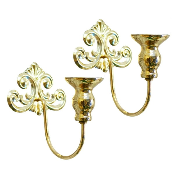 2 candelabros de pared para velas, candelabros colgantes, adornos Oro