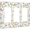 thumbnail image 2 of HPINK-T Flower Wild Flower Decorative Light Switch Cover Switch Plate 3 Rocker Wall Plate Switch Cover Plate for Bathroom Bedroom, 2 of 8