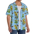thumbnail image 2 of Xecao Sunflowers And Bees Men's Casual Short-sleeved Shirt, a button-up collared shirt with a pocket-Large, 2 of 5