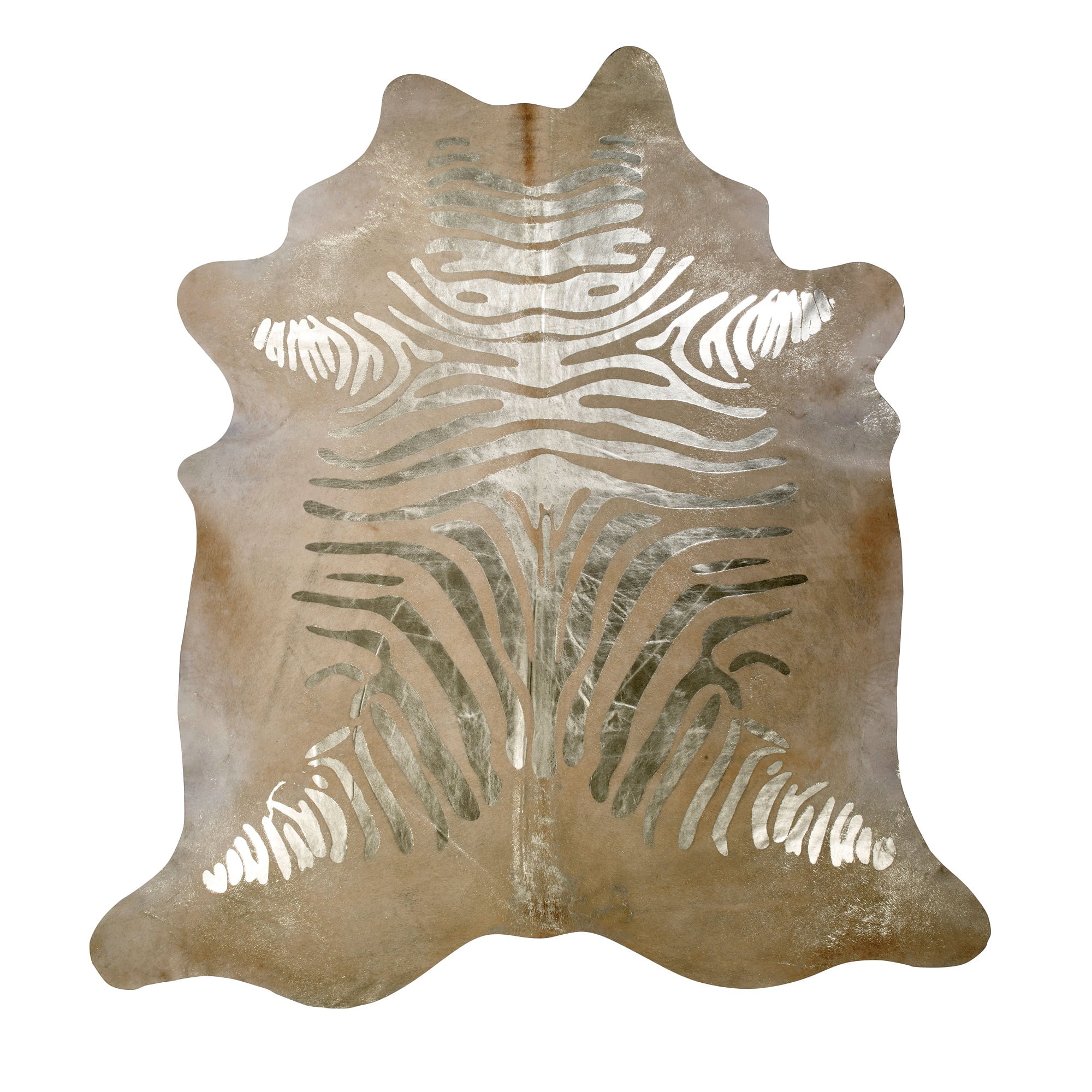 Gold Zebra Hair On Leather Cowhide From, Gold Zebra Rug