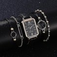 thumbnail image 2 of Conjunto de 5 uds de relojes de pulsera de cuero YONGSHENG esfera verde cuadrada para mujer, 2 of 2