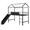 Black, variant on Tcbosik Twin Size Loft Bed with Slide and 2-Sided Writable Blackboard, House Shaped Bed Frame, Metal Slats Support, Black