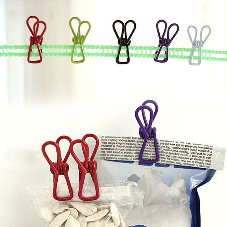 Stainless Steel Assorted Chip Bag Clips Utility Coated Colorful Sealer for  Sealing Food - Paper Holder, Clothesline Clip for Laundry Hanging, Kitchen  Bags, Multipurpose Clothes Pins 